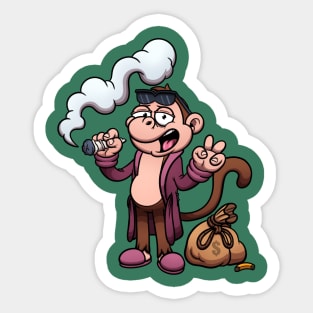 Rich Monkey Smoking A Joint Sticker